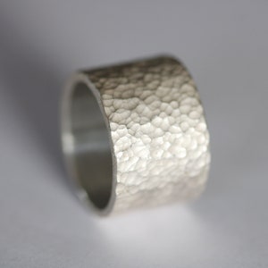 Ring in solid silver 925 with all-round hallmarked ornamental structure by Frank Schwope, hallmarked, wide ring, unique jewelry, ring for women