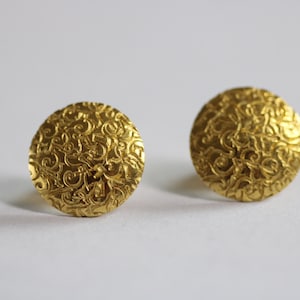 Schöne kleine Ohrstecker aus massiven 925 Silber, 22kt hochwertig goldplattiert von Frank Schwope, Schmuckunikat, Goldschmiedearbeit, Gold