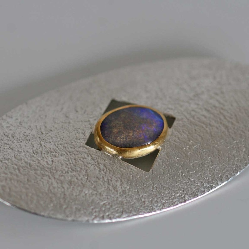 Brooch in 925 silver / 585 / 900 gold / opal by Frank Schwope, brooch, Wissgoldingen, opal, gold, silver, unique jewelry, unique image 1