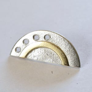 Unikat Ohrstecker aus massiven 925 Silber und 750 / 18kt Goldapplikation von Frank Schwope, Gold, Schmuckunikate, Schmuck-Skulptur, Ohrring