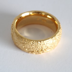 Bague ornement en argent - plaqué or 22 carats de haute qualité par Frank Schwope, plaqué or, bague, pièce unique, bijoux, orfèvrerie