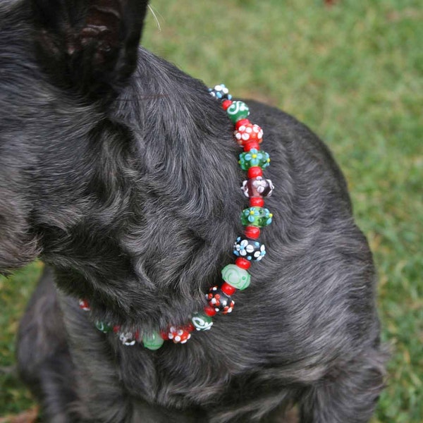 Rêver de chaîne chien communications avec Lampworkglaselementen par Frank Schwope, chien, bijoux de chien, chien