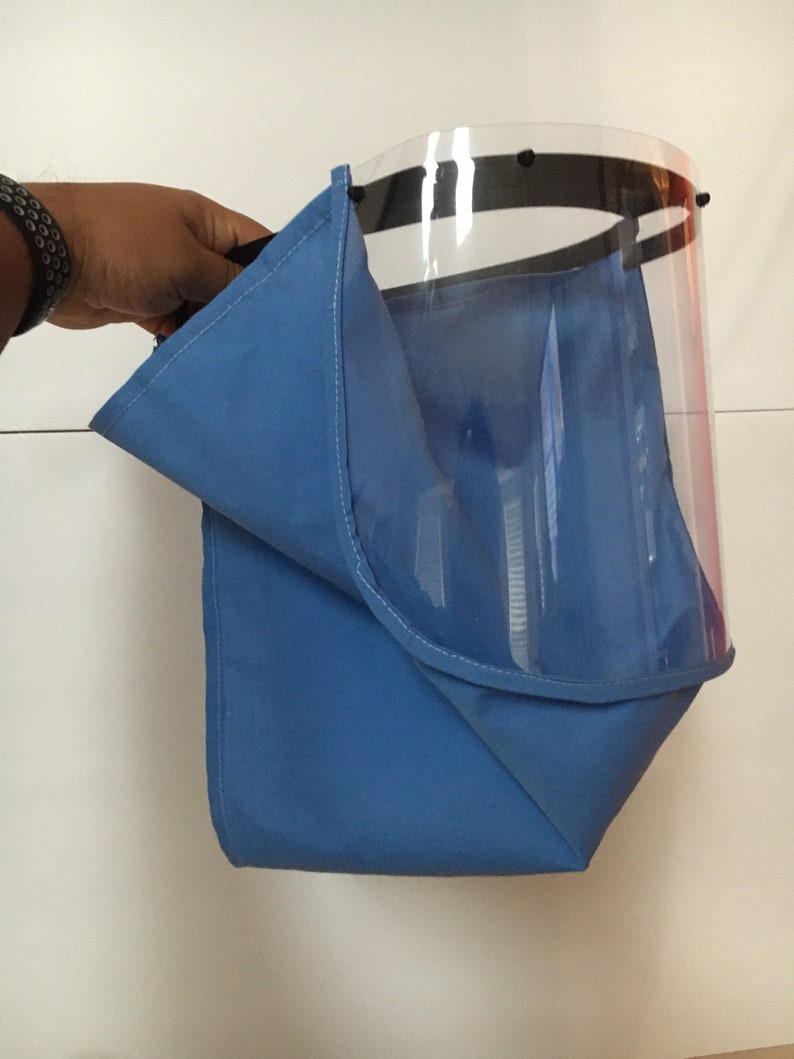 Extended face shield with cloth extension by nuPROTO Made in Etsy