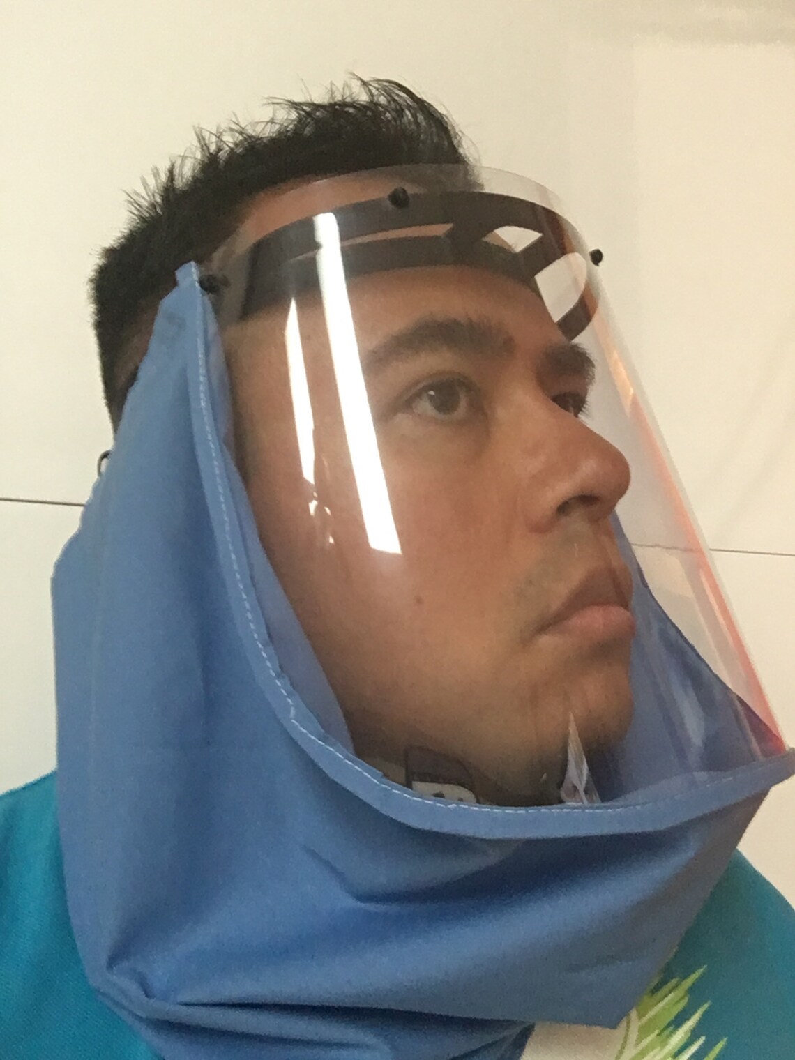 Extended face shield with cloth extension by nuPROTO Made in Etsy