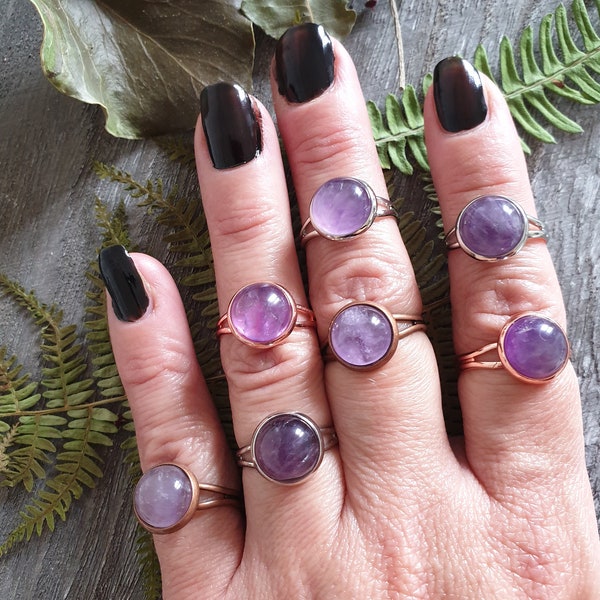 Anello con ametista, anello con pietre naturali, amethyst ring