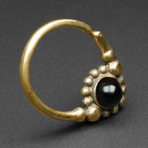 Black Onyx Drop & Brass Seamless Septum Ring | Septum Rings and Septum Piercing Jewellery | Nose Piercing | ***No USA TARIFFS!***
