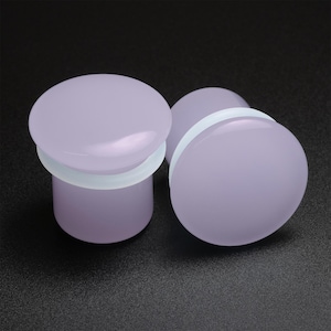 Violet Glass Single Flare Convex Plug | Organic Glass Ear Stretcher Gauges | Sizes 3mm (8g) - 16mm (5/8&quot;) | FREE Delivery Available!