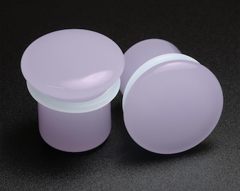 Violet Glass Single Flare Convex Plug | Organic Glass Ear Stretcher Gauges | Sizes 3mm (8g) - 16mm (5/8") | ***No USA TARIFFS!***