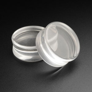 Clear Glass Double Flare Plug | Glass Ear Stretcher Gauges | Sizes 8mm (0g) - 30mm (1 3/16&quot;) | Glass Ear Gauges | ***No USA TARIFFS!***