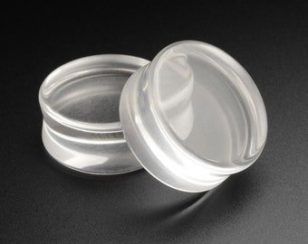 Clear Glass Double Flare Plug | Glass Ear Stretcher Gauges | Sizes 8mm (0g) - 30mm (1 3/16") | Glass Ear Gauges | ***No USA TARIFFS!***
