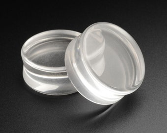 Clear Glass Double Flare Plug | Glass Ear Stretcher Gauges | Sizes 8mm (0g) - 30mm (1 3/16") | Glass Ear Gauges | FREE Delivery Available!