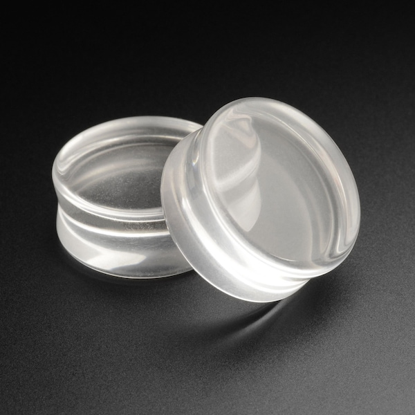 Clear Glass Double Flare Plug | Glass Ear Stretcher Gauges | Sizes 8mm (0g) - 30mm (1 3/16") | Glass Ear Gauges | FREE Delivery Available!