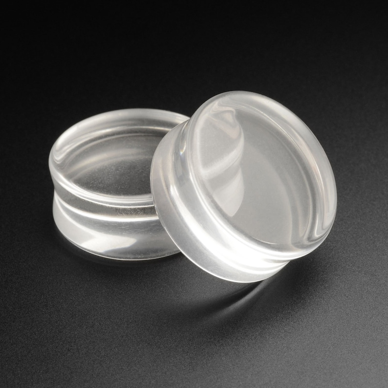 Clear Glass Double Flare Plug Glass Ear Stretcher Gauges Etsy