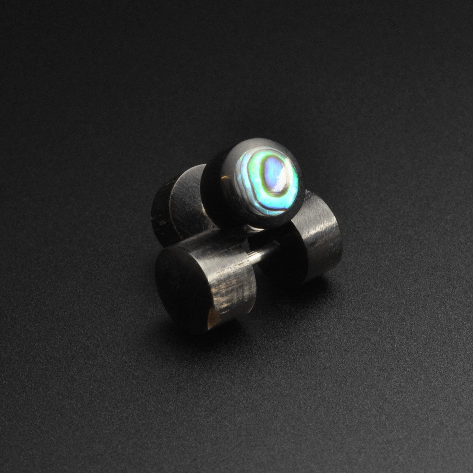 Horn Fake Gauge Plug With Abalone Shell Inlay | Organic Fake Ear ...