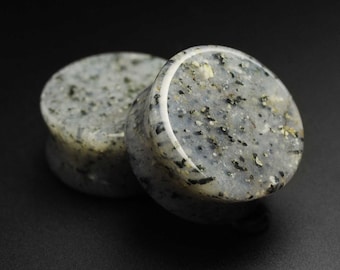 Grass Quartz Double Flare Stone Plug | Organic Stone Ear Stretcher Gauges | Sizes 6mm (2g) - 25mm (1") | ***No USA TARIFFS!***
