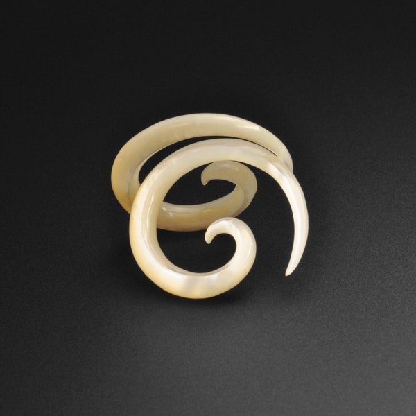 Mother Of Pearl Spiral | Shell Ear Stretcher Gauges | Sizes 2mm (12g) - 6mm (2g) | ***No USA TARIFFS!***