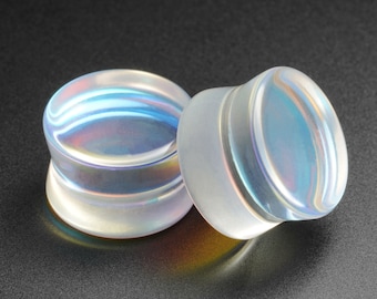 Aurora Glass Double Flare Plug | Glass Ear Stretcher Gauges | Sizes 6mm (2g) - 25mm (1") |  | Glass Ear Gauges | ***No USA TARIFFS!***