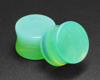 Un Paio Di Tappi Svasati In Pietra Opalite Con Fiori Di Rosa - Foto 4