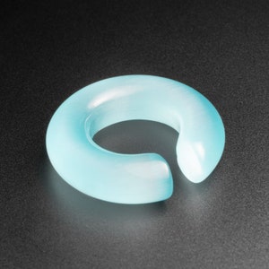 Aqua Cat's Eye Glazen Oorgewicht | Oorgewichtmeters voor gestrekte oren | Maten 6 mm (2 g) - 16 mm (5/8") | GRATIS levering beschikbaar!