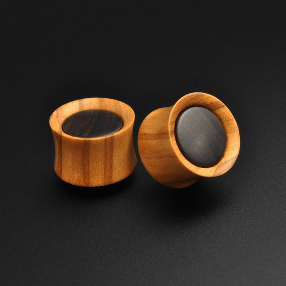 Olive Wood Double Flared Ear Plug Olive Wood Double Flared Ear Plug