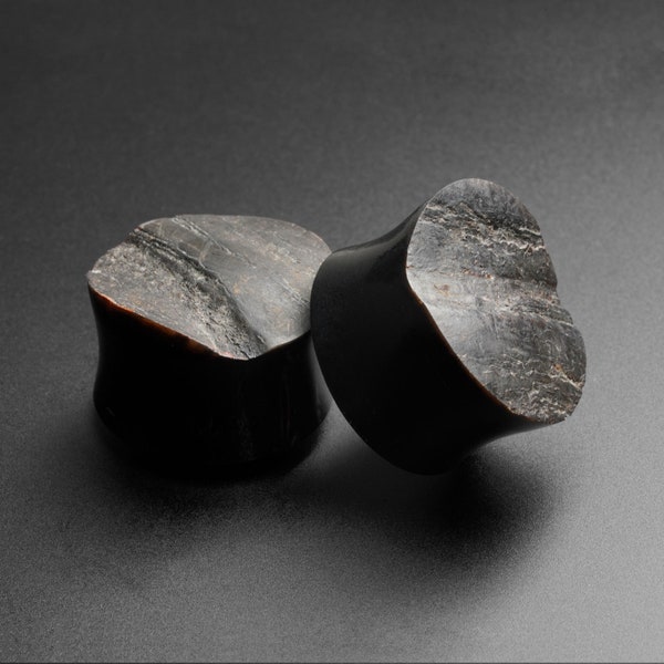 Horn Ear Plugs Ear Gauges | Horn Double Flare Plug With Raw Face | Plugs Earrings Stretchers | Organic Ear Gauges | FREE Delivery Available!