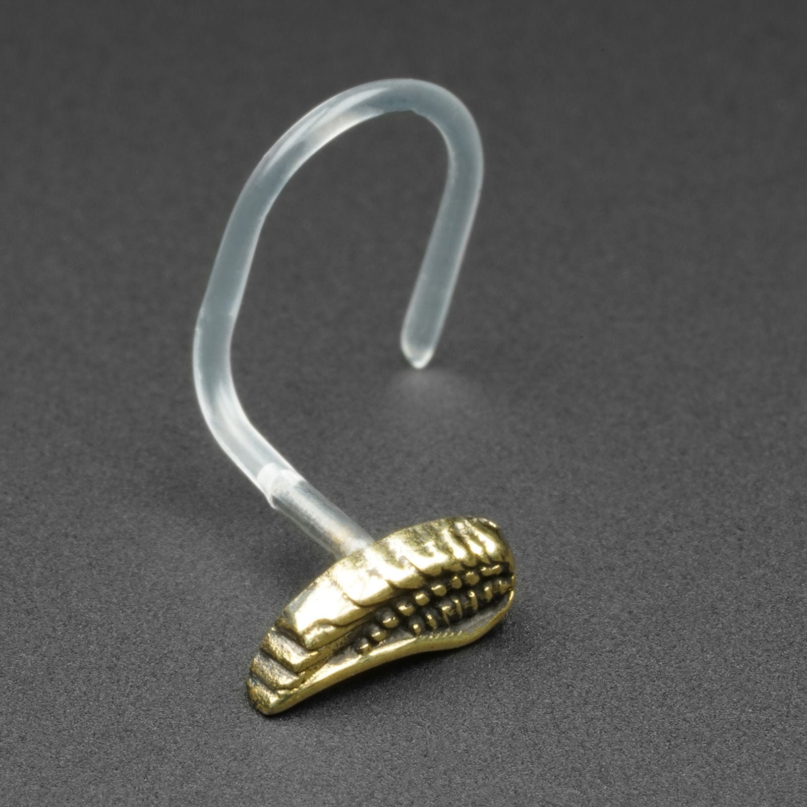 Angel Wing Brass & Bioplast Nose Stud (Nose Screw) | Nose Studs, Nose Screw Twist Fit | Nose Piercing Jewellery | ***No USA TARIFFS!***