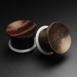 Dilatador cóncavo de una sola llamarada Sono Wood / Dilatadores de madera para dilatación de orejas / Dilatadores de orejas / Tamaños: 5 mm (4 g) - 16 mm (5/8&quot;) / ***¡Sin aranceles de EE. UU.!***