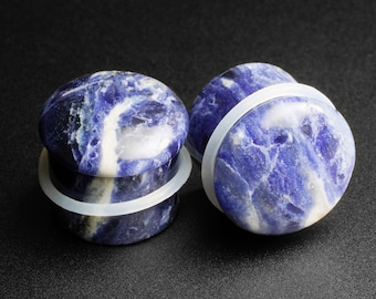 Sold as Pairs Inspiration Dezigns Convex Blue Stone Single Flared Plugs Sold as Pairs Inspiration Dezigns Convex Blue Stone Single Flared Plugs