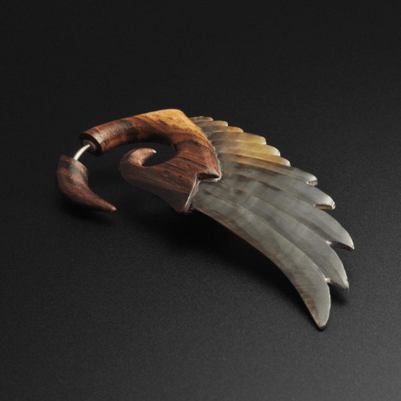 Hand Carved Black Narra Wood Fake Ear Spiral Hand Carved Black Narra Wood Fake Ear Spiral