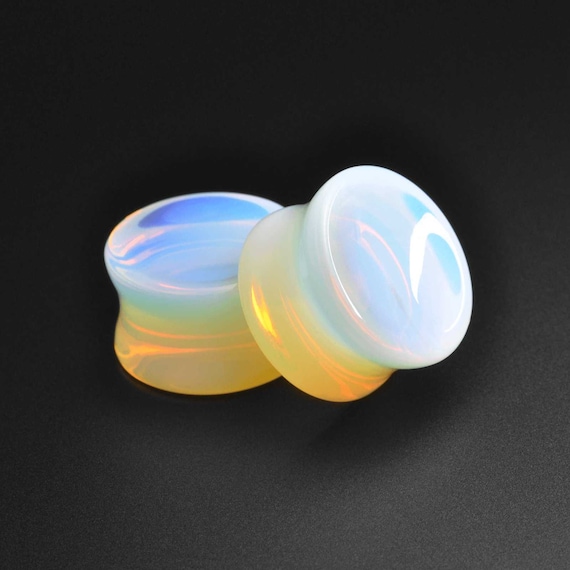 Double Flared White Ivory Stone Plugs Double Flared White Ivory Stone Plugs