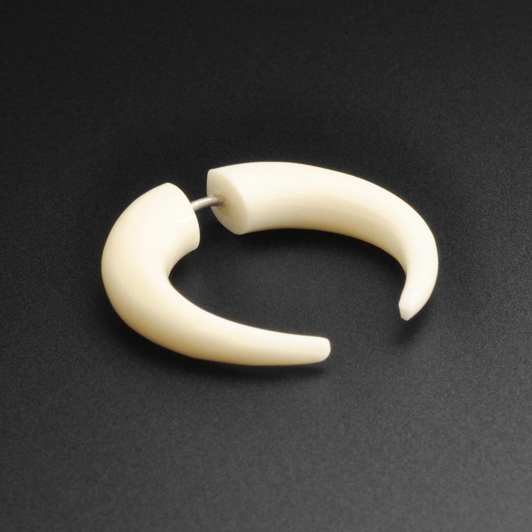 Bone Fake Gauge Pincher for Pierced Ears Faux Ear Gauges Fake