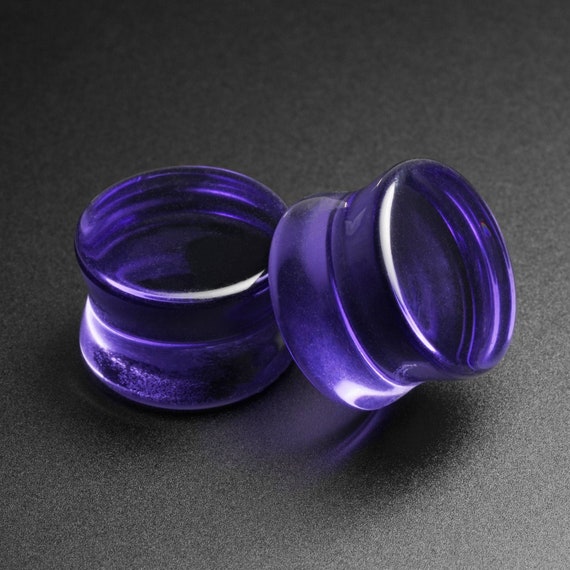 Double Flared Burgundy Saddle Glass Plugs Double Flared Burgundy Saddle Glass Plugs