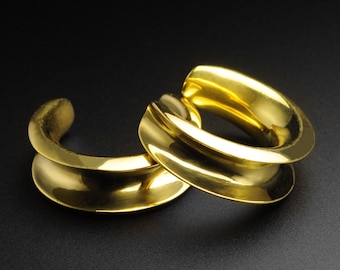 Tapón de latón para oreja con peso para orejas / Medidor de peso para orejas estiradas / Tamaños de 6 mm (2 g) a 25 mm (1") / ***¡Sin aranceles de EE. UU.!***