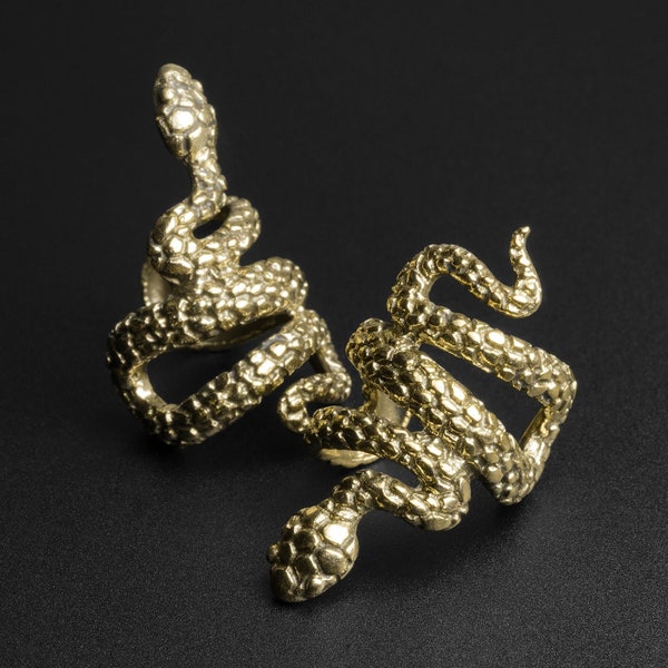 Coiled Snake Brass Ear Cuff