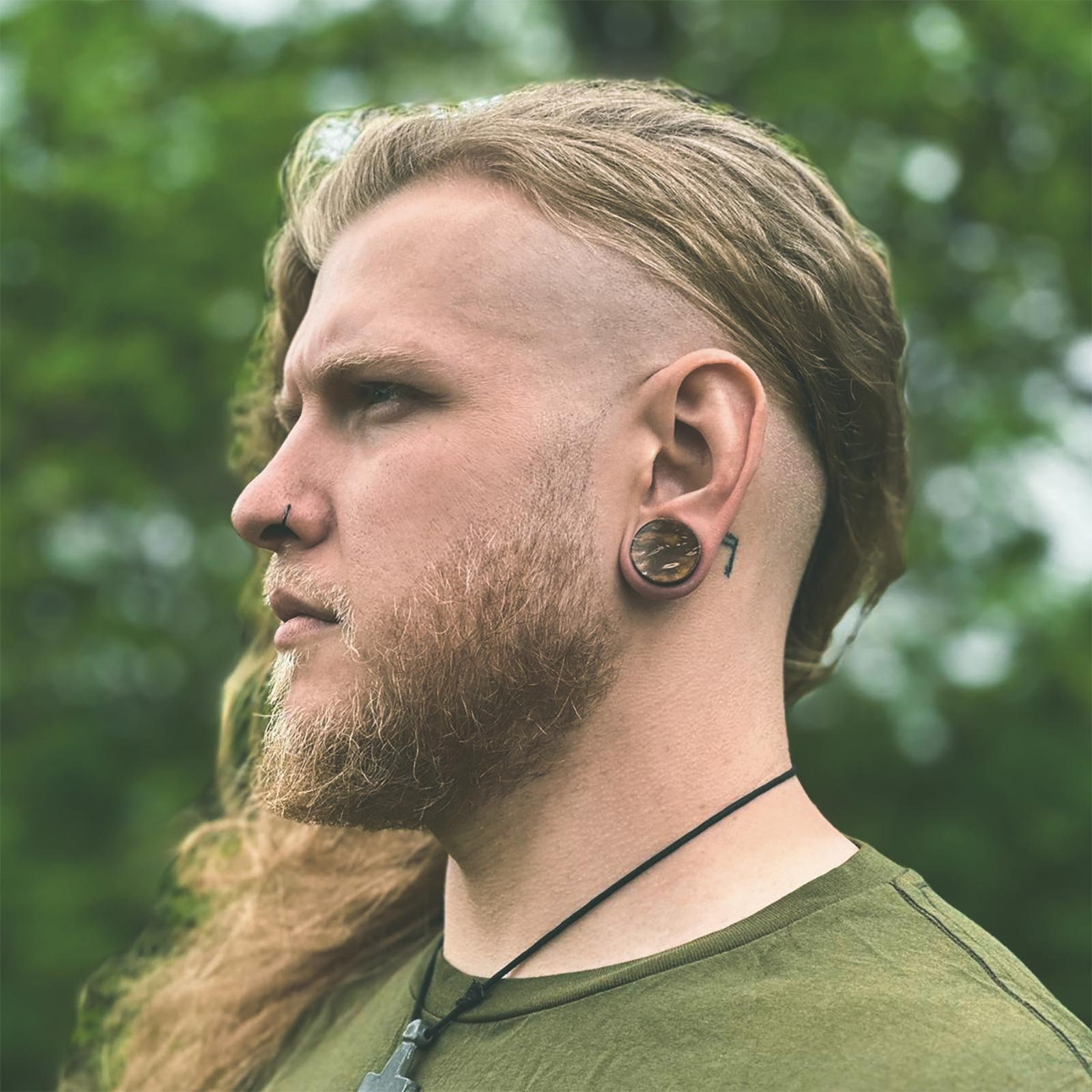 Double-flared Sono Wooded Flesh Tunnel Piercings - 00 GA / 10 - Foto 4