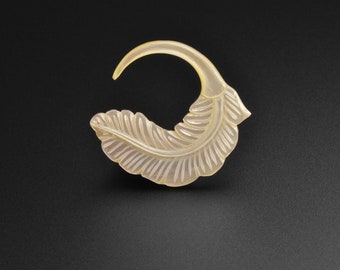 Mother Of Pearl Feather Spiral | Wooden Ear Stretcher Gauges | Sizes 2mm (12g) - 5mm (4g) | FREE Delivery Available!