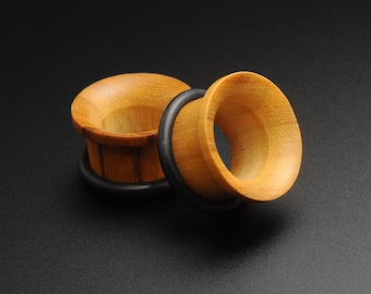 Olive Wood Single Flare Concave Tunnel | Wooden Ear Stretcher Gauges | Sizes 4mm (6g) - 16mm (5/8") | ***No USA TARIFFS!***