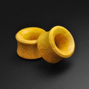 Jackfrucht Holz Double Flare Konkaver Tunnel | Hölzerne Ohr-Dehner-Messgeräte | Größen 6 mm (2g) - 30 mm (1 3/16 &quot;) | KOSTENLOSE Lieferung verfügbar!