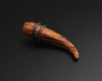 Kokosnuss Holz gebogen Taper | Hölzerne Ohr-Dehner-Messgeräte | Hölzerne Kegel | Größen 4mm (6g) - 10mm (00g) | KOSTENLOSE Lieferung!