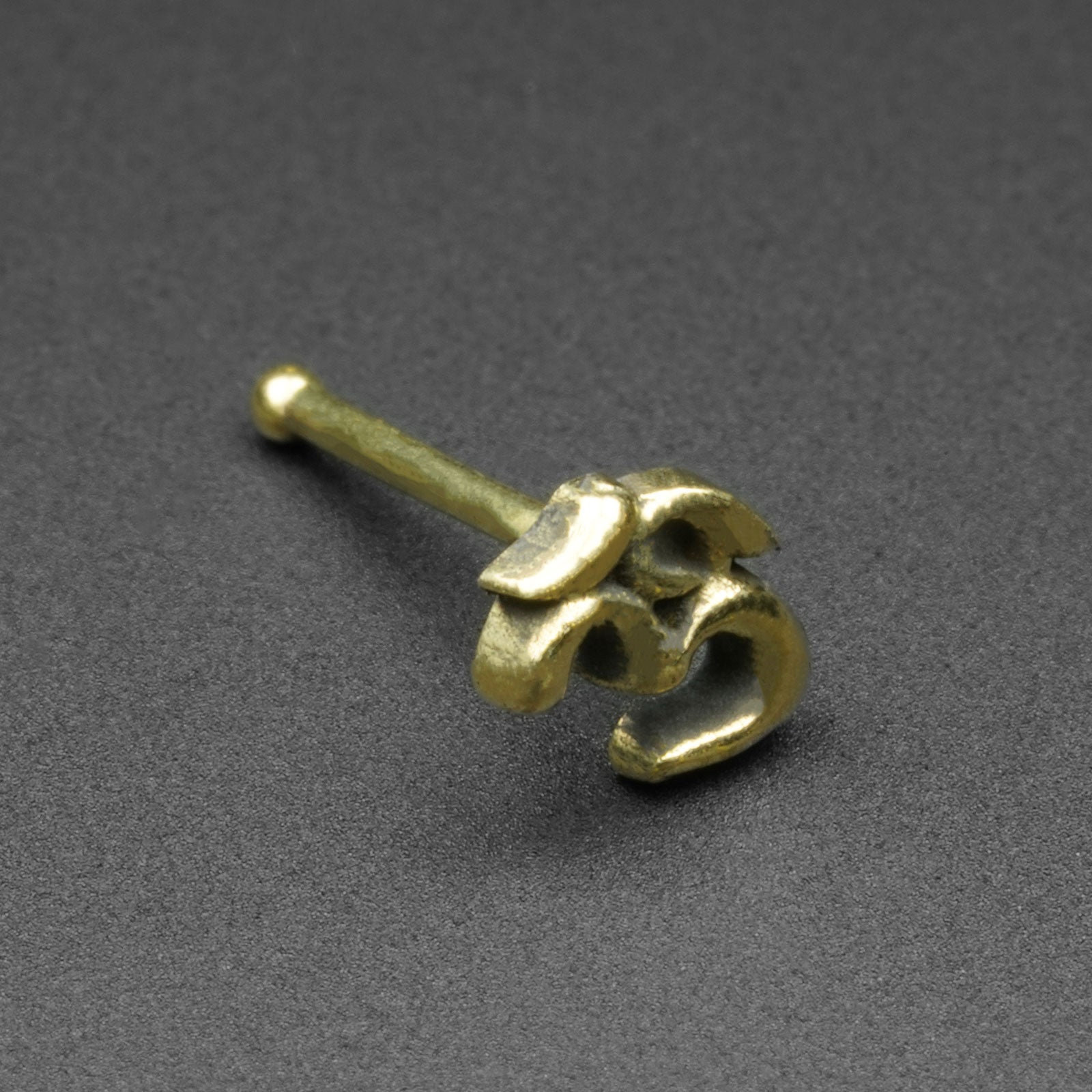 Om Mani Brass Nose Stud (Nose Bone) | Nose Studs, Nose Bone Fit | Nose Piercing Jewellery | High Quality Brass | FREE Delivery Available!