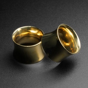 Brass Saddle Fit Double Flare Tunnel | Brass Ear Stretcher Gauges | Sizes 8mm (0)g - 25mm (1&quot;) | Brass | FREE Delivery Available!