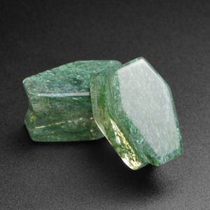 Moss Glass Double Flare Coffin Plug | Glass Ear Stretcher Gauges | Glass Plugs | Sizes 6mm (2g) - 25mm (1&quot;) | FREE Delivery Available!