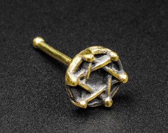 Hexagram Brass Nose Stud (Nose Bone) | Nose Studs, Nose Bone Fit | Nose Piercing Jewellery | Brass Body Jewellery | ***No USA TARIFFS!***