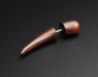 Narra Wood Fake Gauge Curved Taper For Pierced Ears | Fake Wooden Ear Stretcher Gauges | Fake Stretchers | FREE Delivery Available!