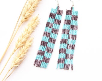 Delicate blue chandelier earrings,gorgeous seed bead jewellery,magnificent everyday accessory for women,excellent gift for sister