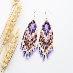 Gorgeous beaded chandelier earrings trendy handmade boho jewelry handmade gift for her seasonal accessory for women boho chic earrings