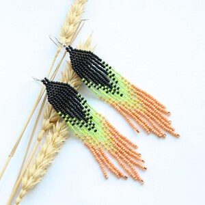 Handmade Beaded Chandelier Earrings: Boho Style Czech Glass Jewelry