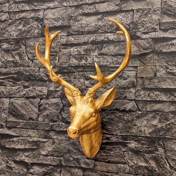Deer head wall decoration, gold