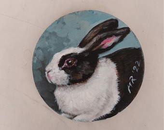 Original Animal Painting Rabbit Rabbit Easter Decoration Gift