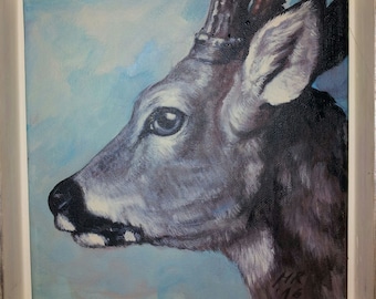 Original acrylic on canvas roebuck unique paintings